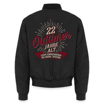 22. Geburtstag Oldtimer - Unisex Bomberjacke - Schwarz - Hinten - AI Model Male 185 light (185cm)