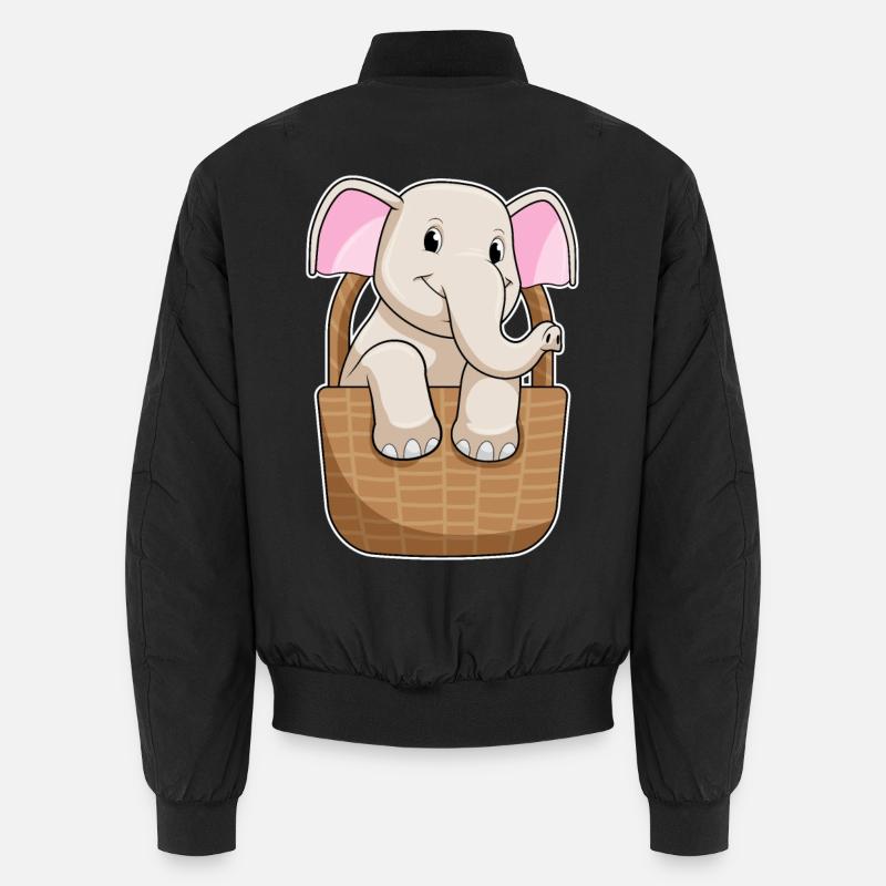 Elefant Korb - Unisex Bomberjacke - Schwarz