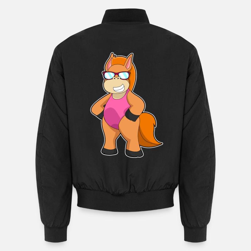 Pferd Sonnenbrille - Unisex Bomberjacke - Schwarz
