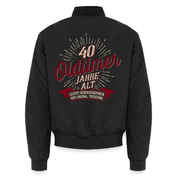 40. Geburtstag Oldtimer - Unisex Bomberjacke - Schwarz - Hinten - AI Model Male 185 light (185cm)