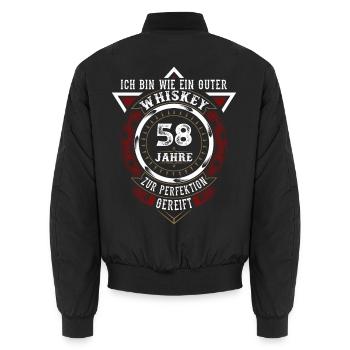 58. Geburtstag Whiskey Whisky - Unisex Bomberjacke - Schwarz - Hinten - AI Model Male 185 light (185cm)