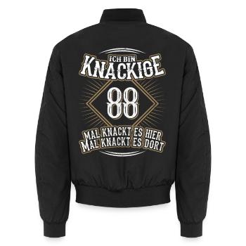 88. Geburtstag Lustig Geschenk - Unisex Bomberjacke - Schwarz - Hinten - AI Model Male 185 light (185cm)