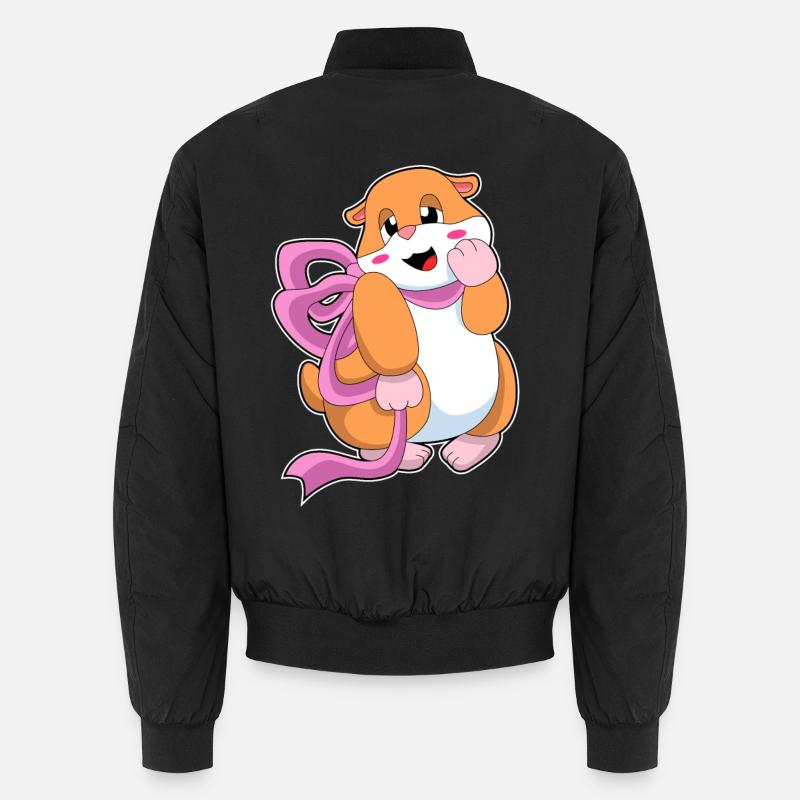 Hamster Bow - Unisex Bomber Jacket - black