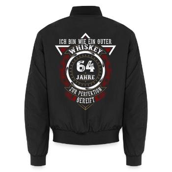 64. Geburtstag Whiskey Whisky - Unisex Bomberjacke - Schwarz - Hinten - AI Model Male 185 light (185cm)