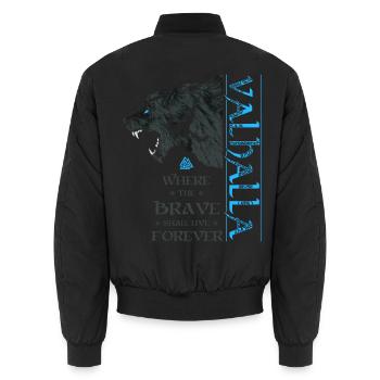 Grizzly Bear Valhalla Viking Bear Wotan Nœuds - Bomber unisexe - noir - Dos - AI Model Male 185 light (185cm)