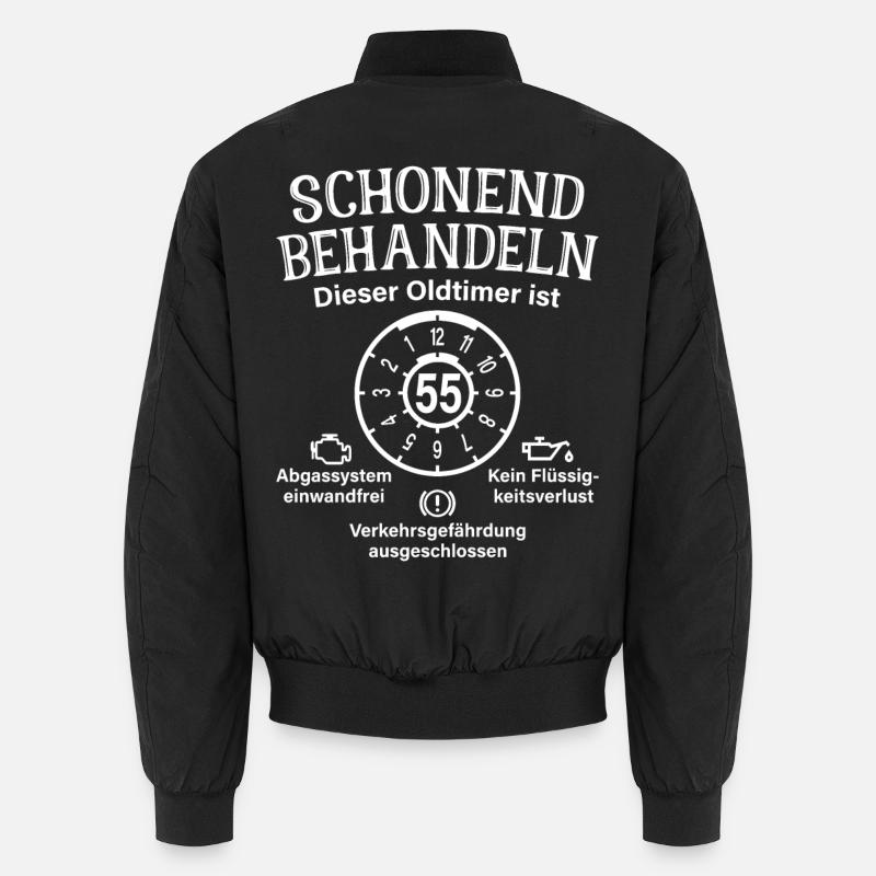 55. Geburtstag Schonend Behandeln Oldtimer Ist 55 Unisex Bomberjacke