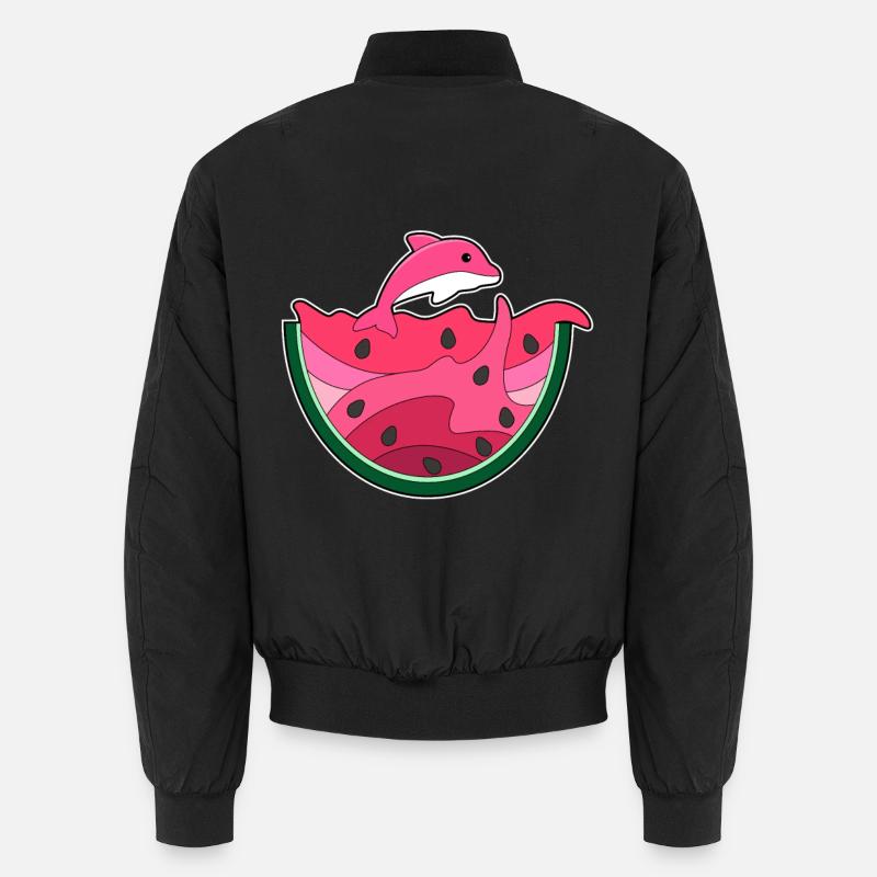 Pastèque dauphin-eau - Bomber unisexe - noir