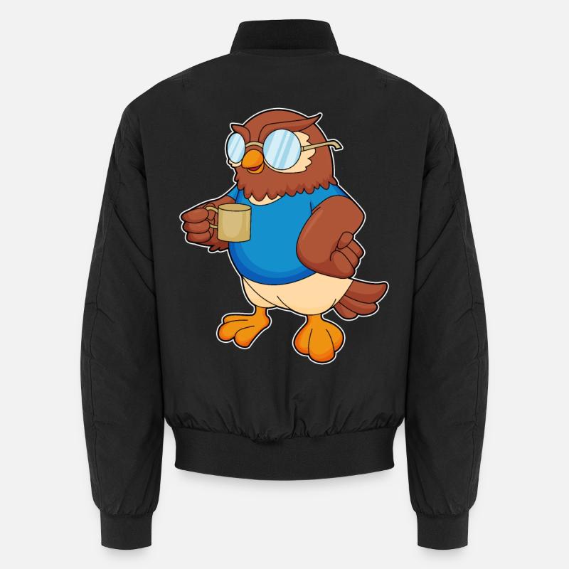 Eule Becher - Unisex Bomberjacke - Schwarz