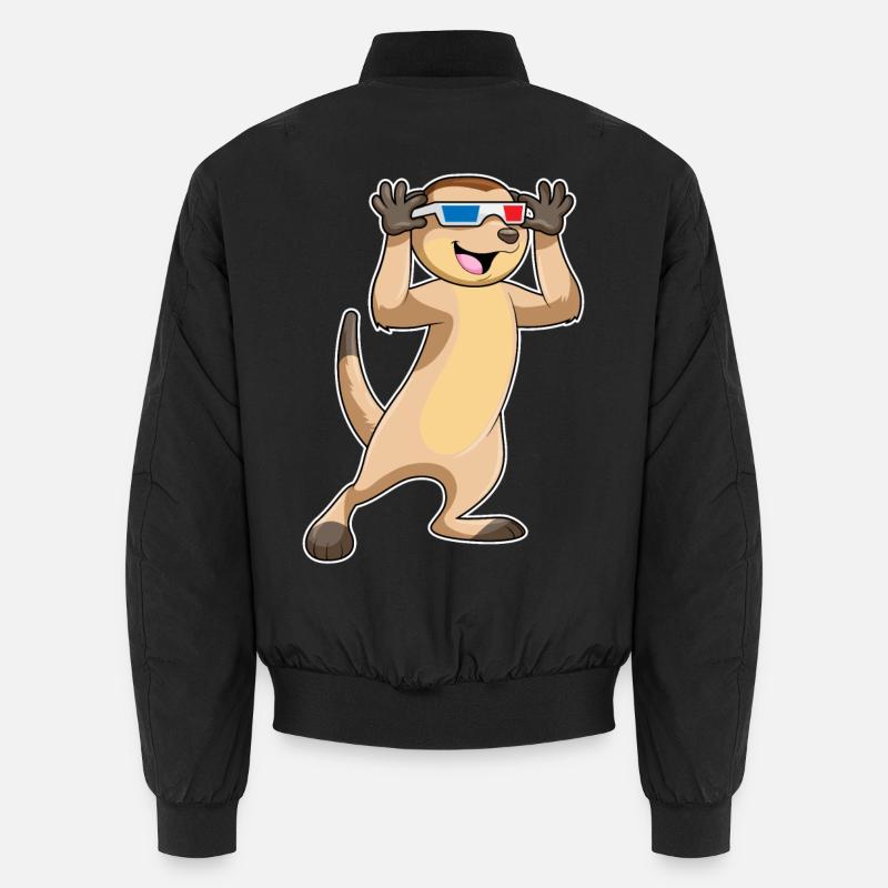 Suricates avec lunettes - Bomber unisexe - noir