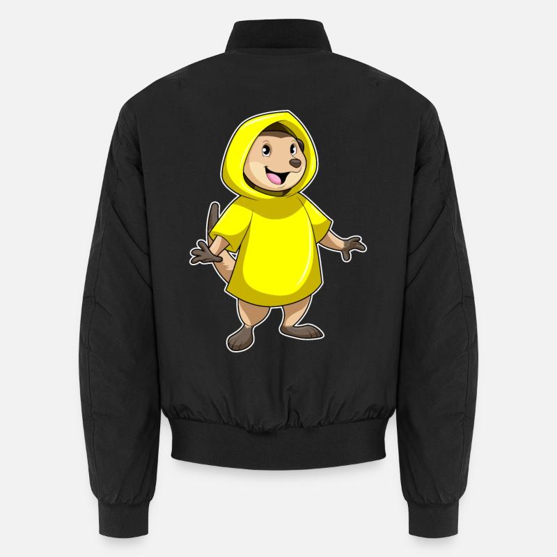 Erdmännchen mit Regenjacke - Unisex Bomberjacke - Schwarz