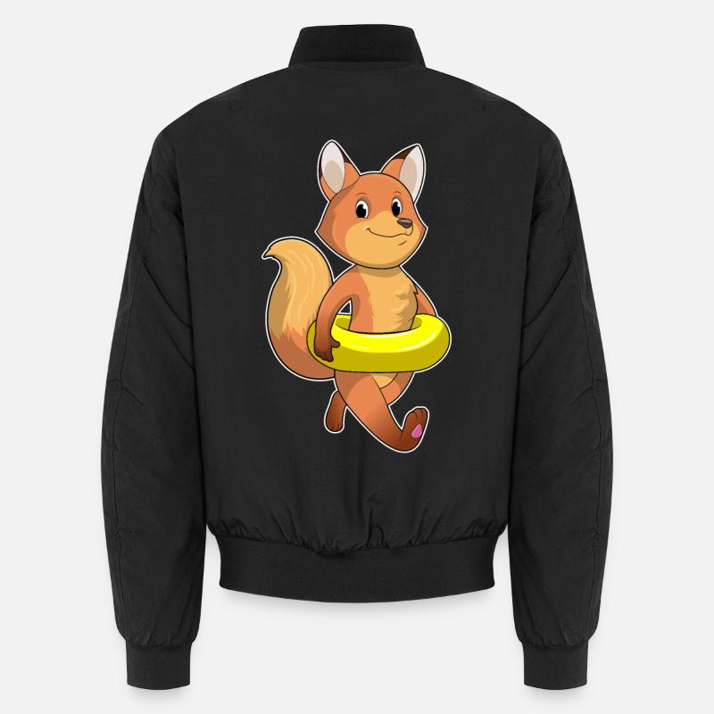 Fuchs mit Rettungsring - Unisex Bomberjacke - Schwarz
