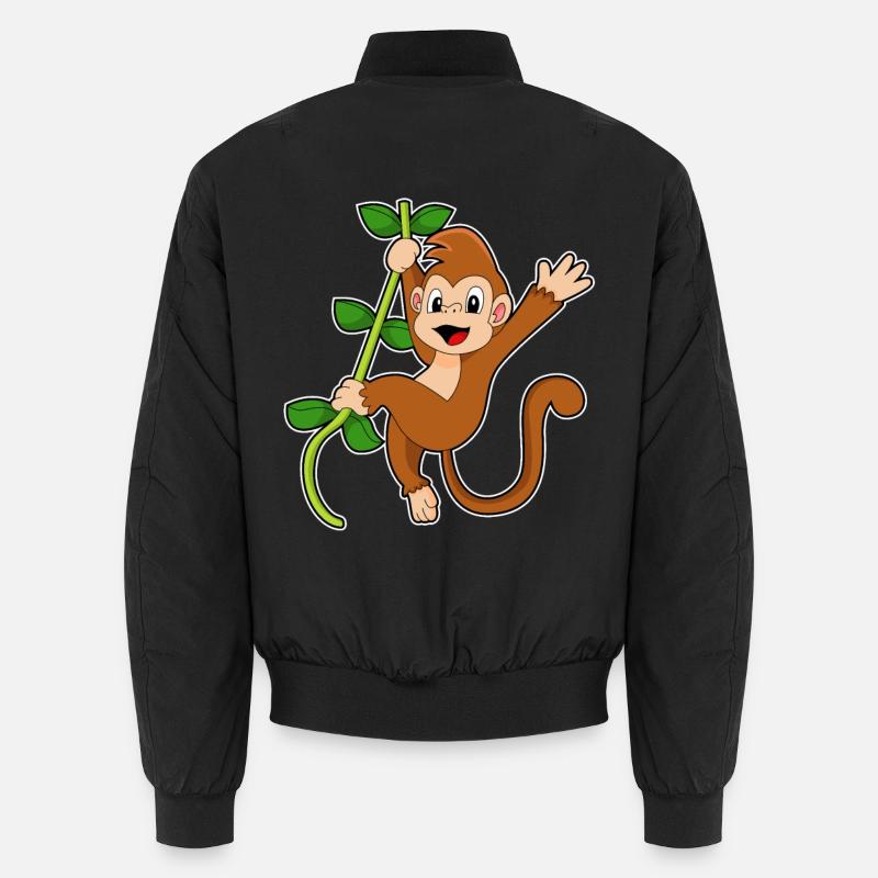 Affe im Urwald - Unisex Bomberjacke - Schwarz
