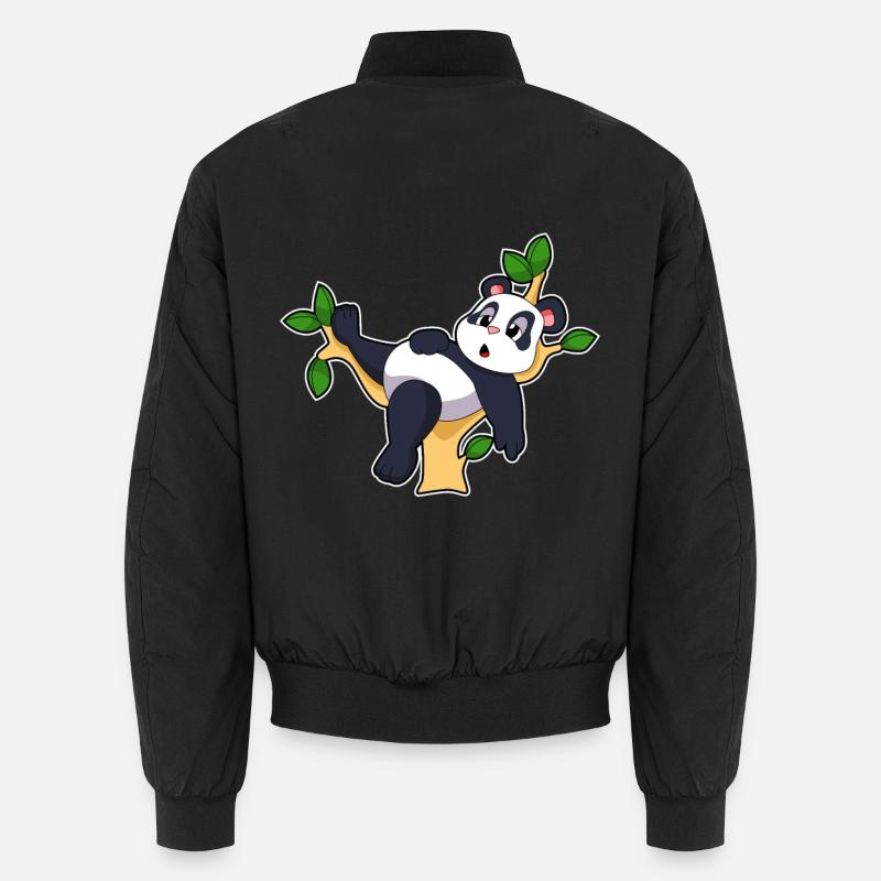 Panda Zweig - Unisex Bomberjacke - Schwarz