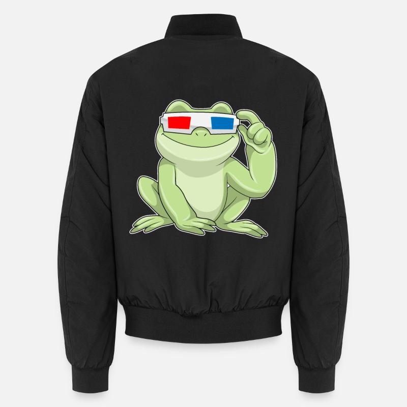Frog Glasses - Unisex Bomber Jacket - black