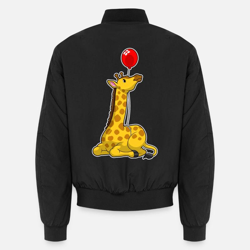 Giraffe Balloon - Unisex Bomber Jacket - black