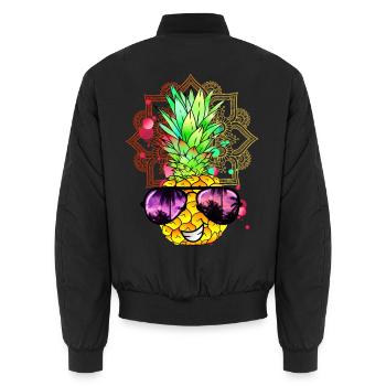Mandala à l’ananas - Bomber unisexe - noir - Dos - AI Model Male 185 light (185cm)