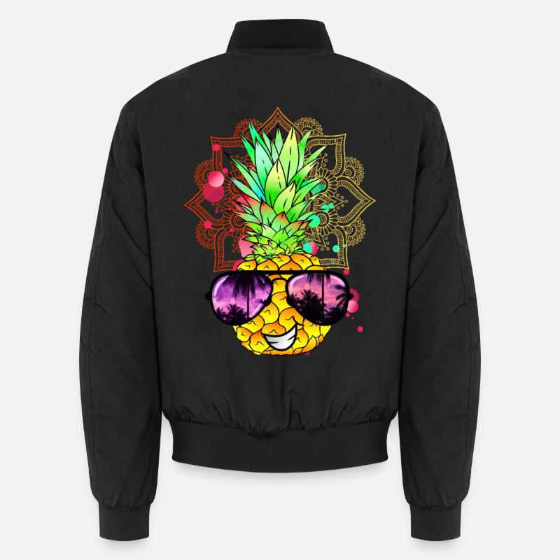 Pineapple Mandala - Unisex Bomber Jacket - black
