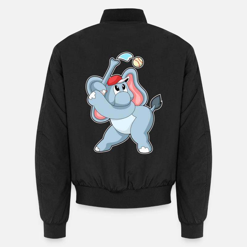 Elefant Baseball - Unisex Bomberjacke - Schwarz