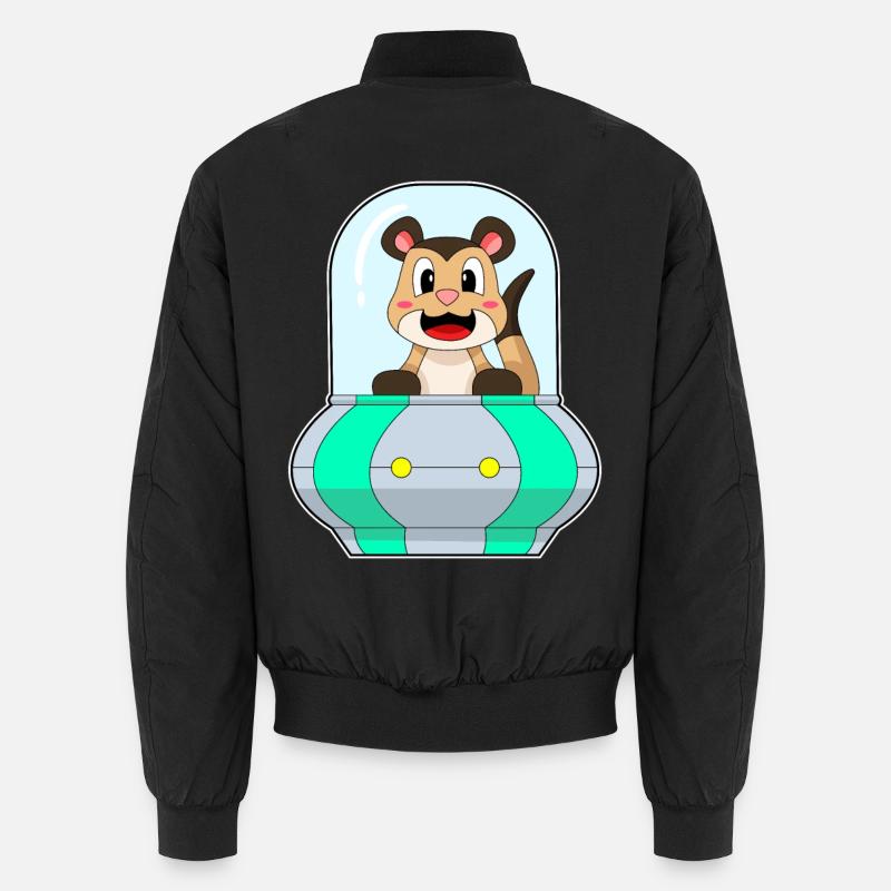 Erdmännchen mit Schiff - Unisex Bomberjacke - Schwarz