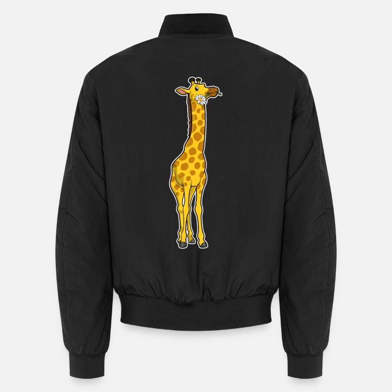 Girafe avec marguerites - Bomber unisexe - noir