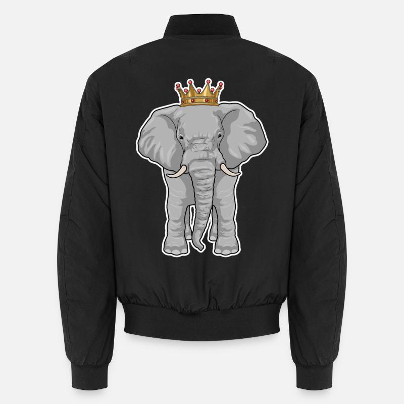 Elefant König Krone - Unisex Bomberjacke - Schwarz