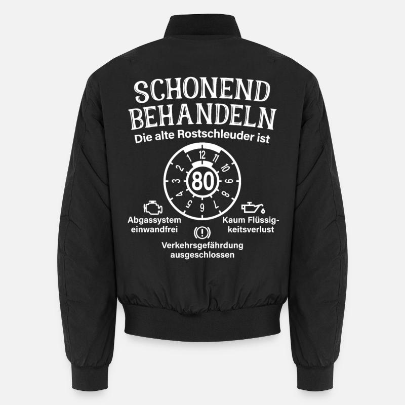 Schonend Behandeln 80. Geburtstag Rostschleuder 80 Unisex Bomberjacke