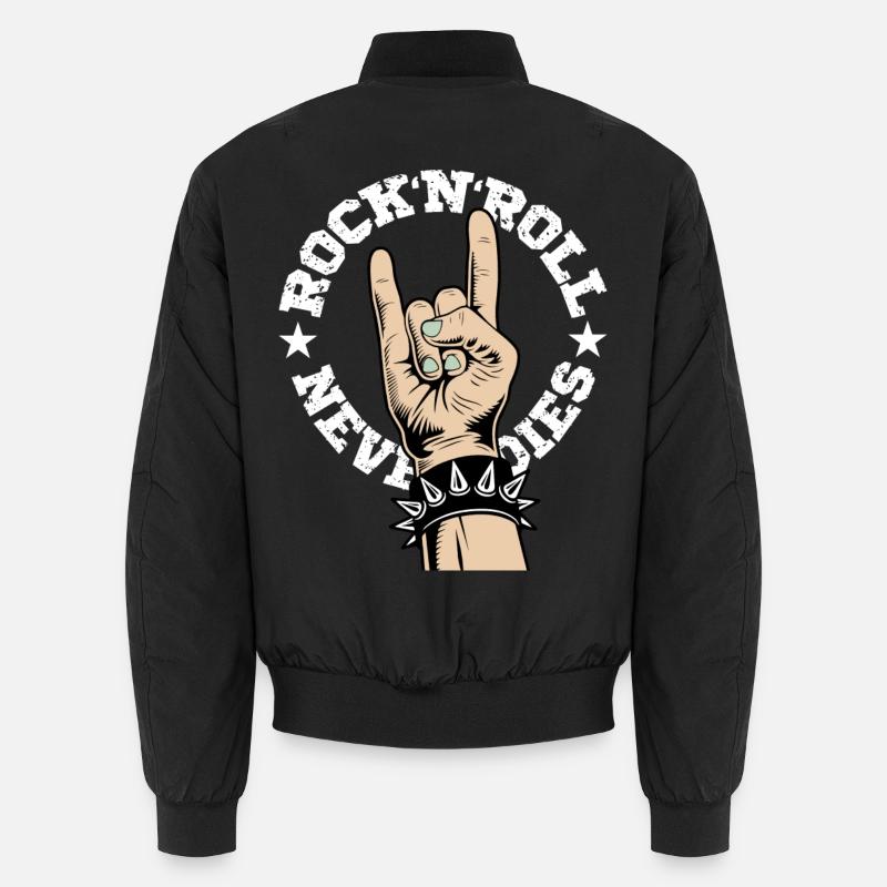 Rock'N'Roll Never Dies - Bomber unisexe - noir