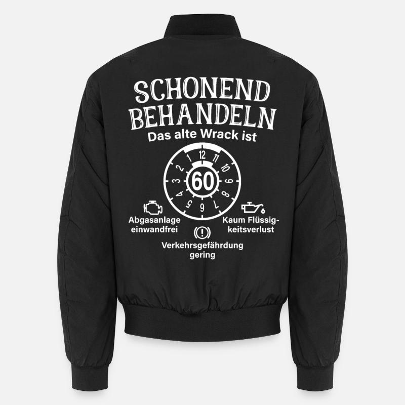Schonend Behandeln 60. Geburtstag Altes Wrack 60 Unisex Bomberjacke