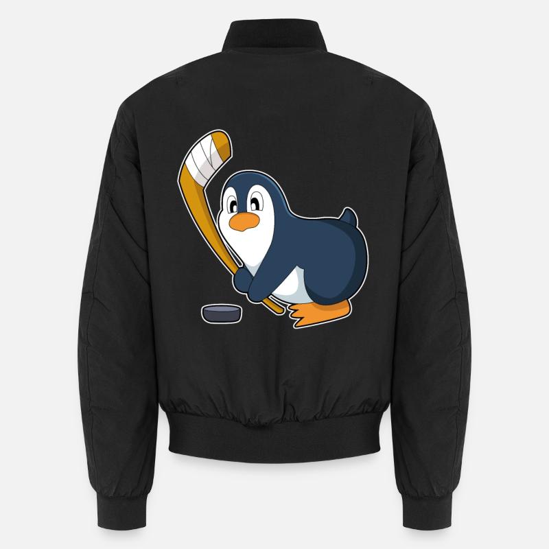 Pinguin Eishockey Eishockeyschläger - Unisex Bomberjacke - Schwarz