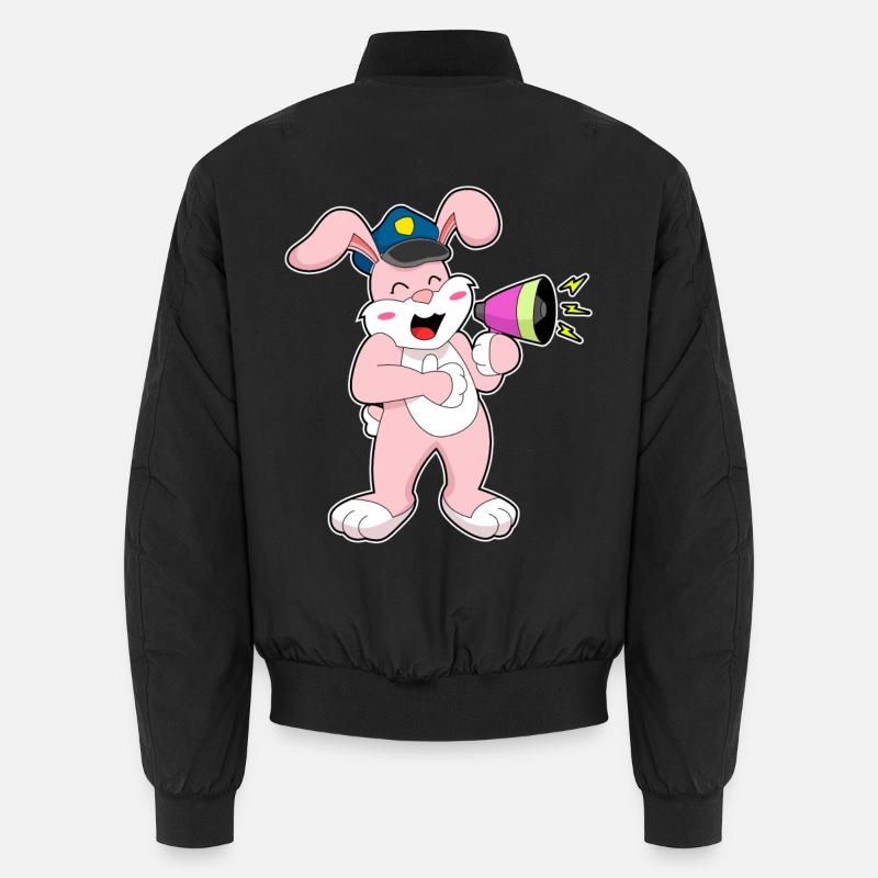 Rabbit Policier Microphone - Bomber unisexe - noir