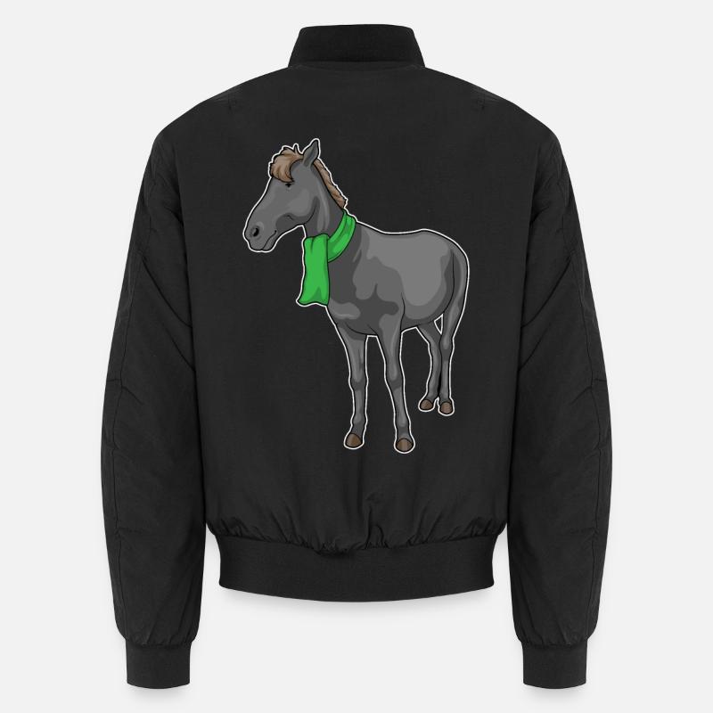 Pferd Schal - Unisex Bomberjacke - Schwarz
