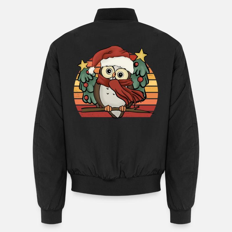 Mignon chouette de Noël Cadeau de chouette de Noël Bomber unisexe