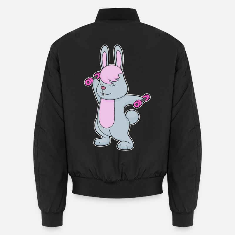 Culturisme Bunny Bodybuilder Haltères - Bomber unisexe - noir