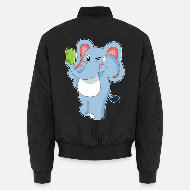 Elephant Smartphone - Unisex Bomber Jacket - black