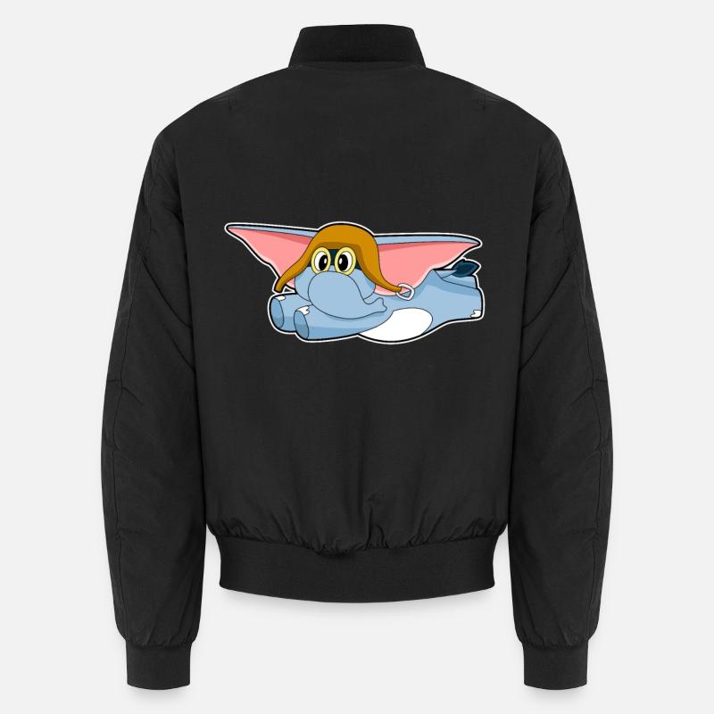 Elefant Pilot Pilotenmütze - Unisex Bomberjacke - Schwarz