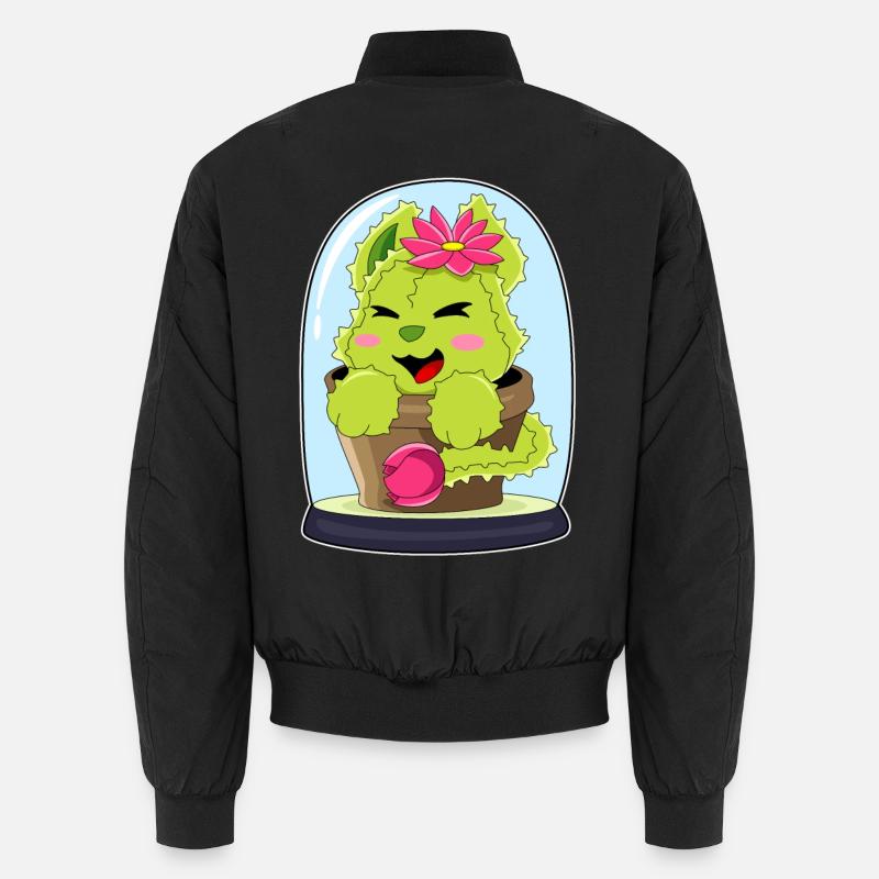 Cat Cactus - Unisex Bomber Jacket - black