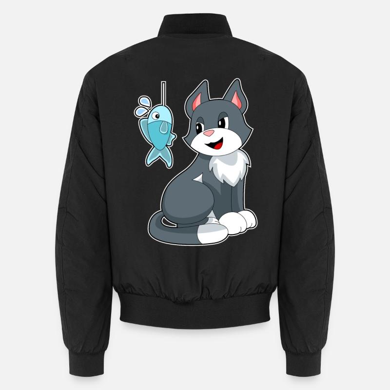 Poisson-appât chat - Bomber unisexe - noir