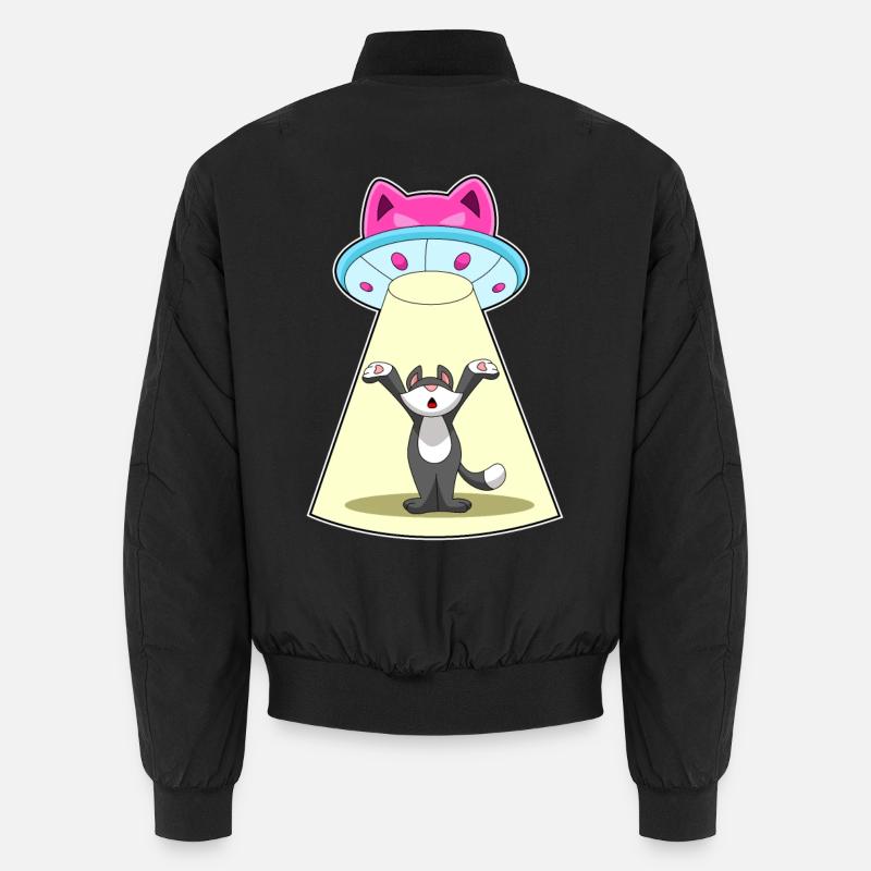 Vaisseau spatial pour chat - Bomber unisexe - noir