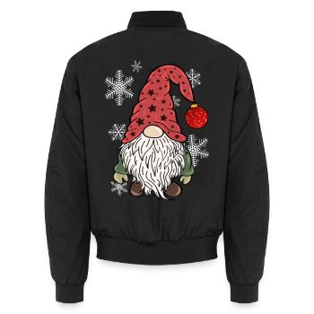 Vintage Gnom Weihnachts Wichtel - Unisex Bomberjacke - Schwarz - Hinten - AI Model Male 185 light (185cm)