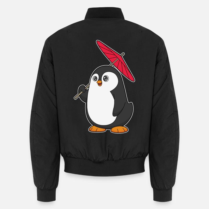 Pinguin Regenschirm - Unisex Bomberjacke - Schwarz