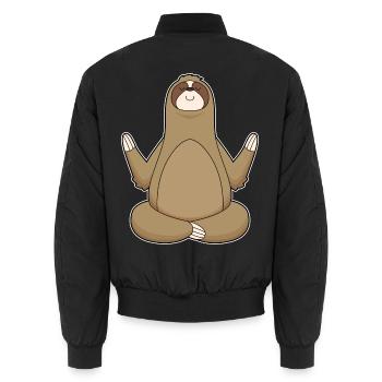 Méditation de fitness au yoga paresseux - Bomber unisexe - noir - Dos - AI Model Male 185 light (185cm)