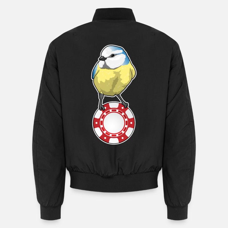 Vogel Poker Pokerchips - Unisex Bomberjacke - Schwarz