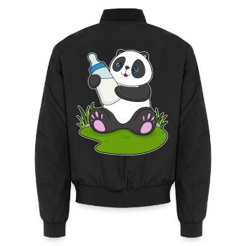 Lait pour biberon Panda - Bomber unisexe - noir - Dos - AI Model Male 185 light (185cm)