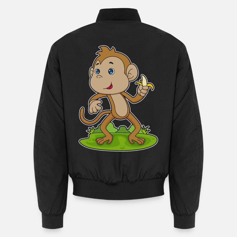 Affe Banane - Unisex Bomberjacke - Schwarz