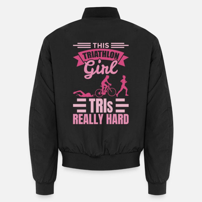 Triathletenmädchen - Unisex Bomberjacke - Schwarz
