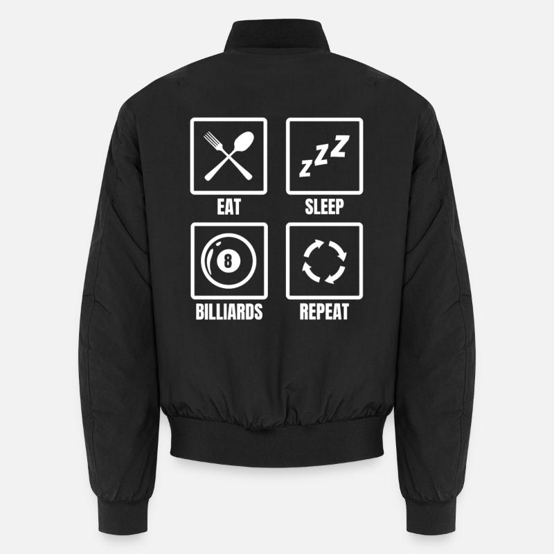 Eat Sleep Billiards Repeat Unisex Bomberjacke