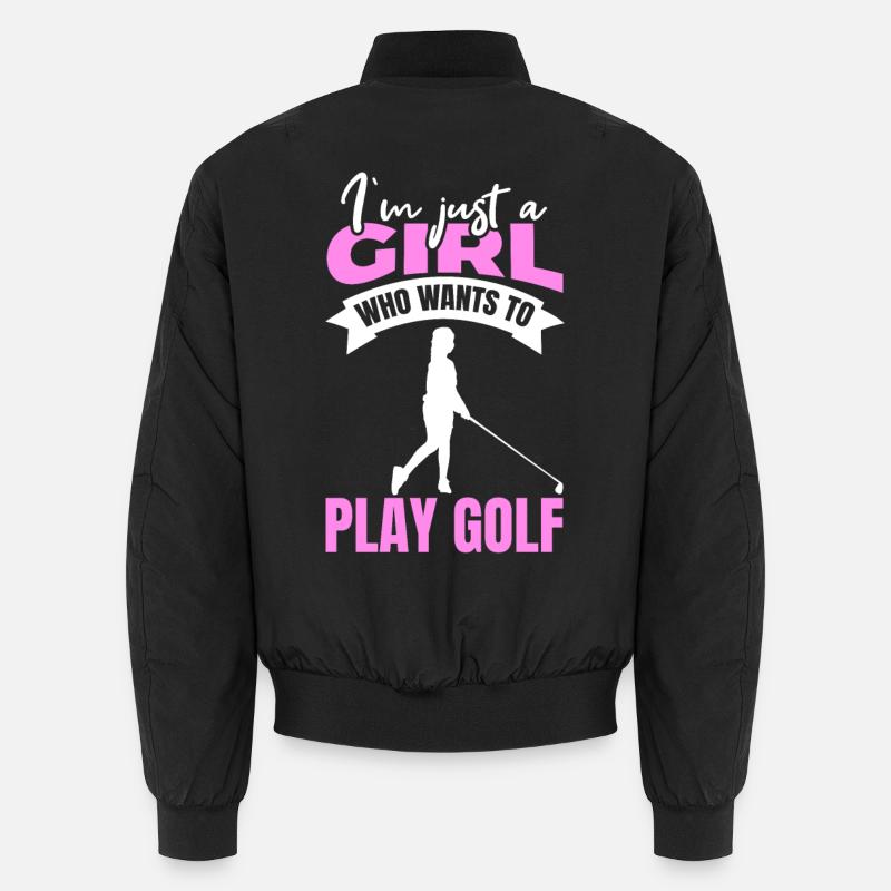 Golfer Mädchen - Unisex Bomberjacke - Schwarz
