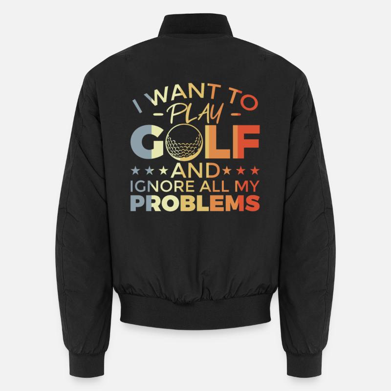 Drôle de dicton de golf - Bomber unisexe - noir