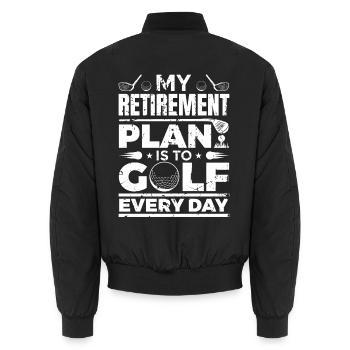 Ruhestand für Golfer - Unisex Bomberjacke - Schwarz - Hinten - AI Model Male 185 light (185cm)