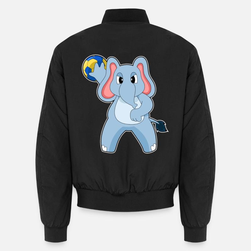 Eléphant Handballeur Handball - Bomber unisexe - noir